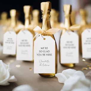 Elegant, minimal, handwriting, white Gift Tag