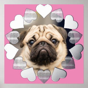 Elegant minimal heart photo foil prints