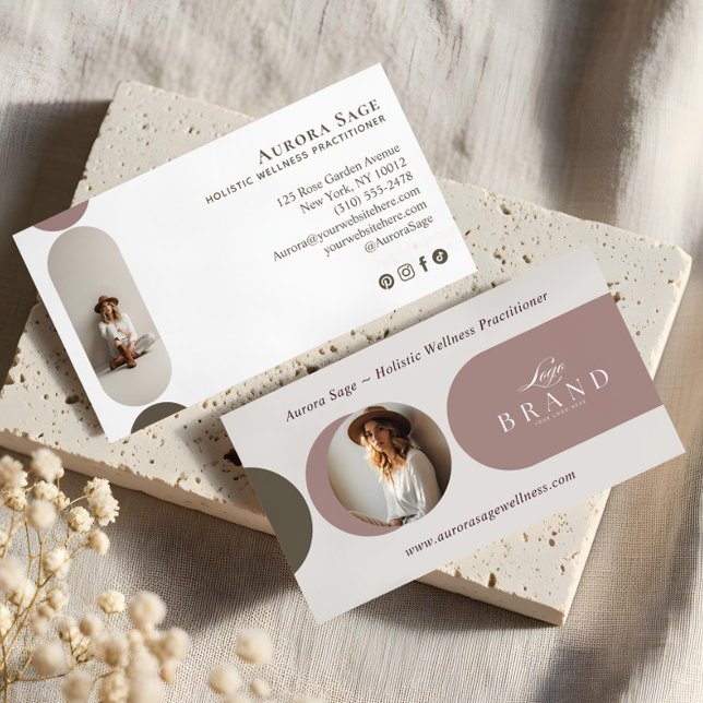 Elegant Minimal Holistic Celestial Moon Photo Luxe Business Card (Elegant Minimal Holistic Celestial Moon Photo Luxe Business Card)