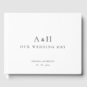 Elegant Minimal Initials Our Wedding Day Muslim Guest Book