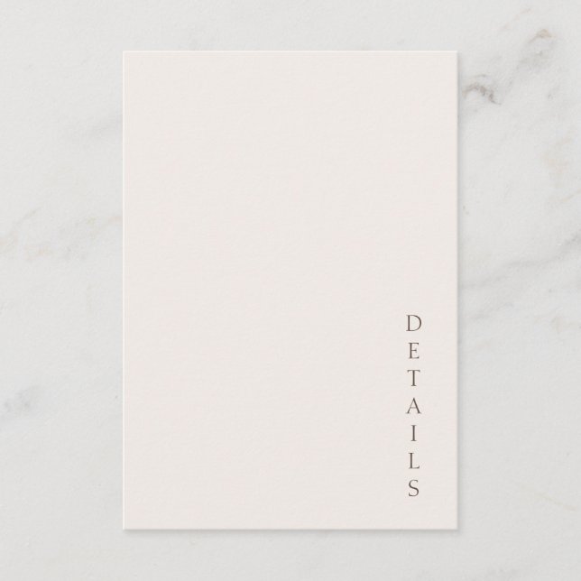 Elegant Minimal Ivory Cocoa  information Details Enclosure Card (Front)