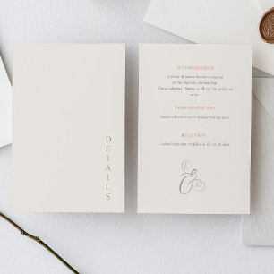 Elegant Minimal Ivory Copper information Details Enclosure Card