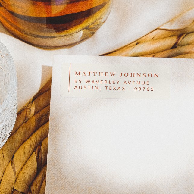 Elegant Minimal Left Aligned Return Address Label (Label Mock-up)