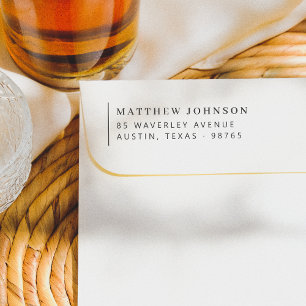 Elegant Minimal Left Aligned Return Address Self-inking Stamp