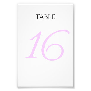 Elegant Minimal Light Purple Custom Table Number Photo Print