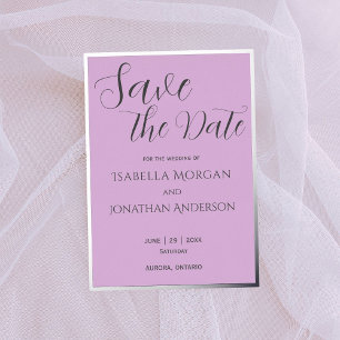 Elegant Minimal Lilac Purple Wedding Save The Date