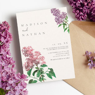 Elegant Minimal Lilac Wedding Invitation
