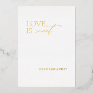 Elegant Minimal Love is Sweet Wedding Foil Holiday Card