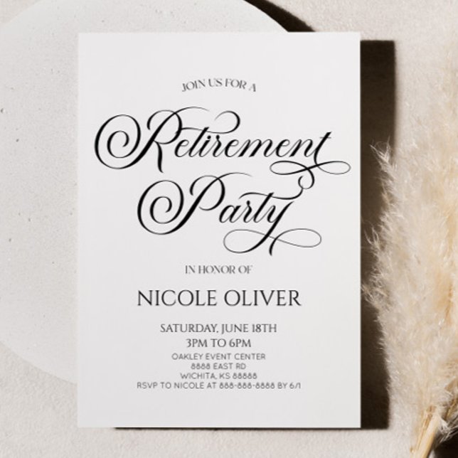 Elegant Minimal Minimalist Retirement Party Invitation (Creator Uploaded)