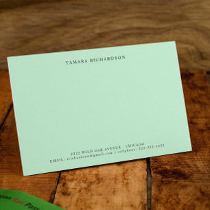Elegant Minimal Mint Green Personalised Card
