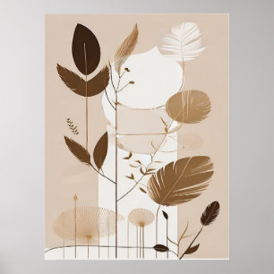 Elegant Minimal Modern Boho AI Art  Poster