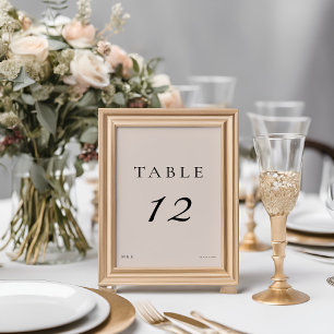 Elegant Minimal Modern Script Dusty Pink Wedding Table Number