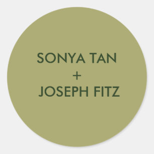 Elegant Minimal Modern Wedding Envelope Square Classic Round Sticker