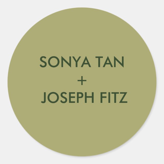 Elegant Minimal Modern Wedding Envelope Square     Classic Round Sticker (Front)
