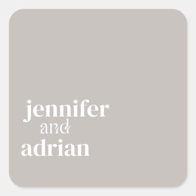 Elegant Minimal Modern Wedding Envelope Square   Square Sticker (Front)