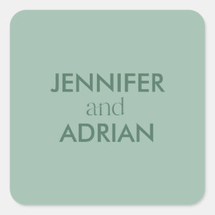 Elegant Minimal Modern Wedding Envelope Square Sticker