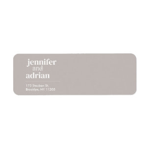 Elegant Minimal Modern Wedding Return Label Return Address Label