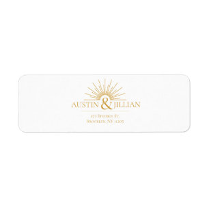 Elegant Minimal Modern Wedding Return Label Return Address Label