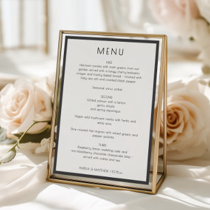 Elegant Minimal Modern White Simple Wedding Dinner Menu