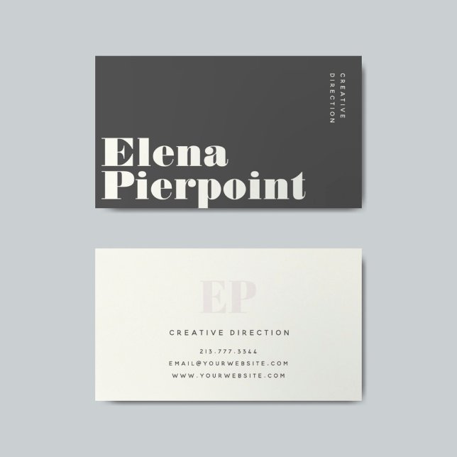 Elegant Minimal Monogram Modern Grey Professional Business Card (Creator Uploaded)