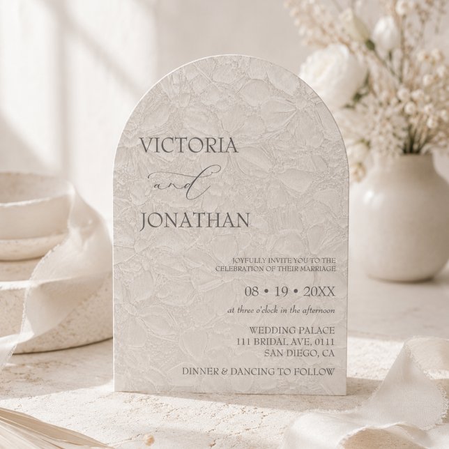 Elegant Minimal Neutral Wedding  Invitation (Creator Uploaded)