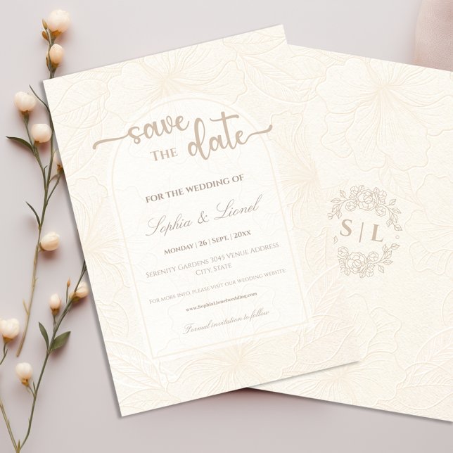 Elegant Minimal Off White Wedding Save The Date (Creator Uploaded)