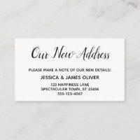 Elegant, Minimal "Our New Address" Insert Card