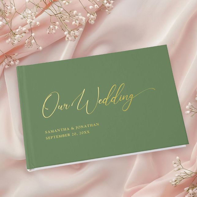 Elegant Minimal Our Wedding Gold Foil Guest Book (Creator Uploaded)