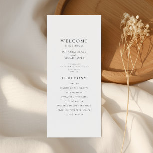 Elegant Minimal Palm Tree Wedding Program