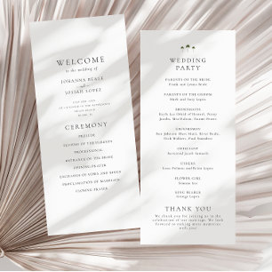 Elegant Minimal Palm Tree Wedding Program