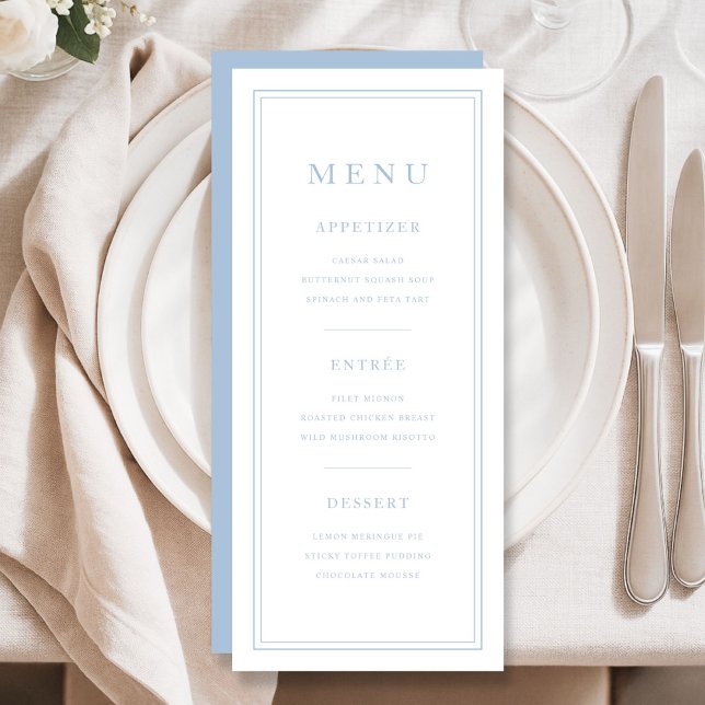 Elegant Minimal Powder Blue Menu (Elegant Minimal Powder Blue Menu)