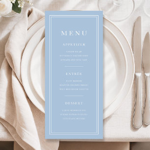 Elegant Minimal Powder Blue Menu