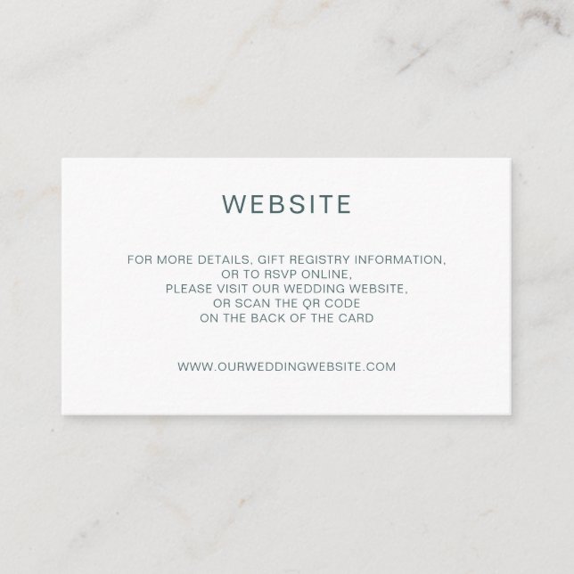Elegant minimal QR Code website Enclosure Card (Front)