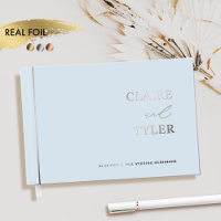 Elegant, Minimal Real Foil and Dusty Blue Wedding