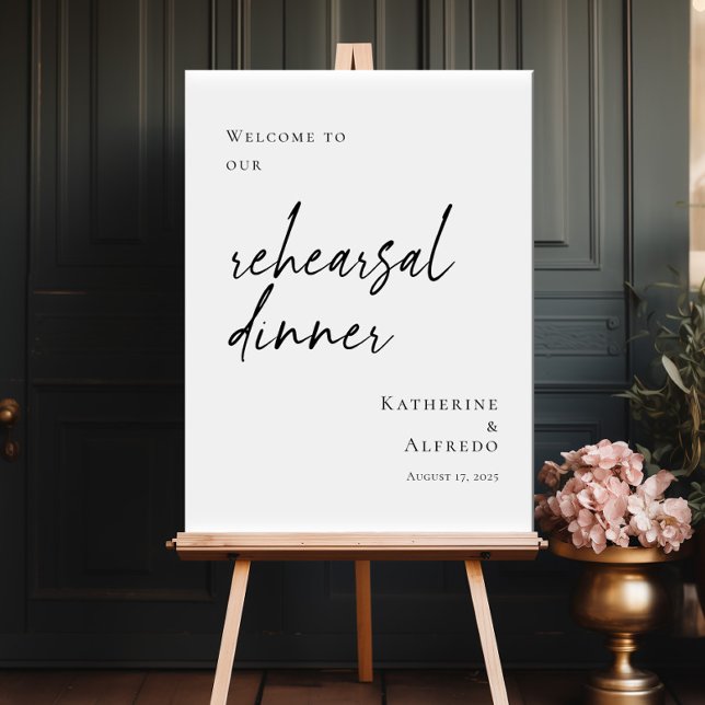 Elegant Minimal Rehearsal Dinner welcome Poster (Creator Uploaded)