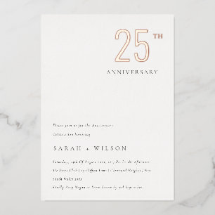 Elegant Minimal Rose Gold Any Year Anniversary