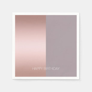 Elegant & minimal rose gold & purple colour block napkin