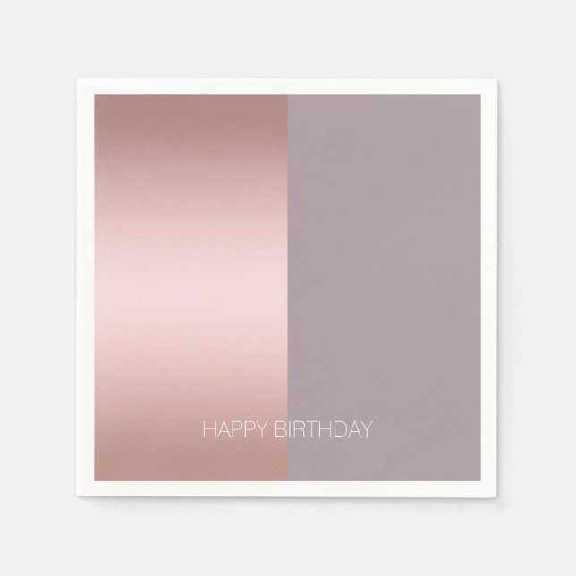 Elegant & minimal rose gold & purple colour block napkin (Front)