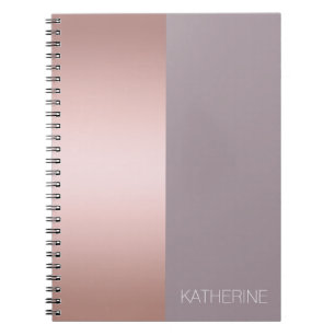 Elegant & minimal rose gold & purple colour block notebook