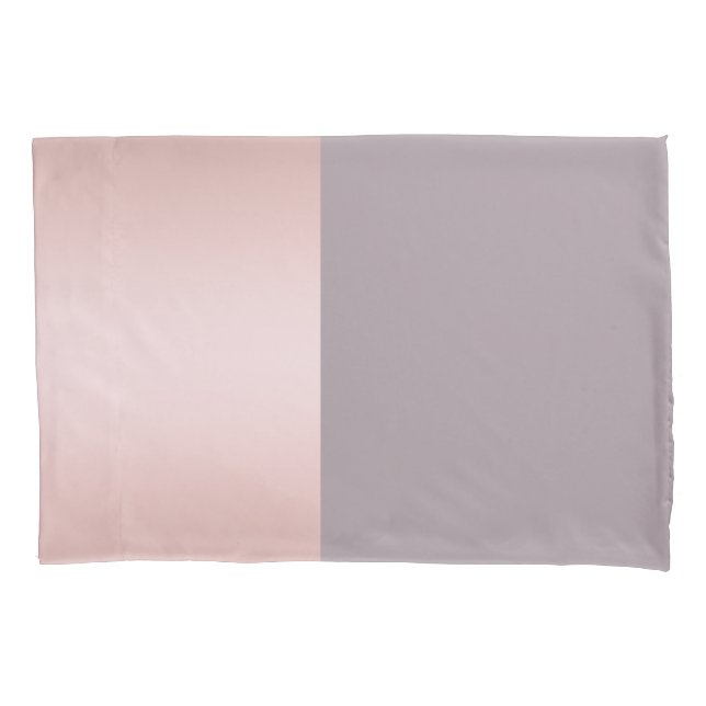 Elegant & minimal rose gold & purple colour block pillowcase (Front)