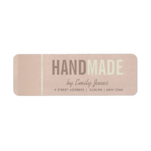ELEGANT MINIMAL ROSE GOLD SHIMMER HANDMADE ADDRESS RETURN ADDRESS LABEL