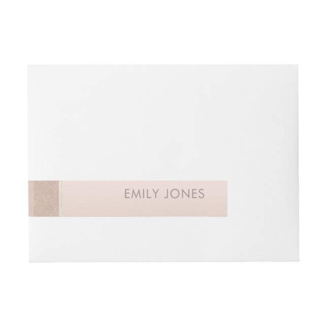 ELEGANT MINIMAL ROSE GOLD SHIMMER PERSONALIZED WRAPAROUND ADDRESS LABEL (Front)