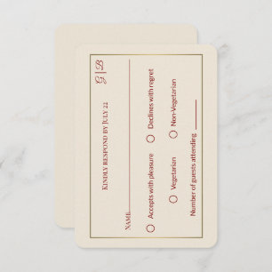 Elegant Minimal RSVP Wedding Card