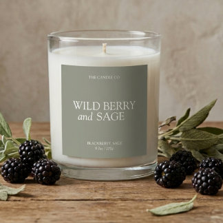 Elegant Minimal Sage Green Candle  Square Sticker