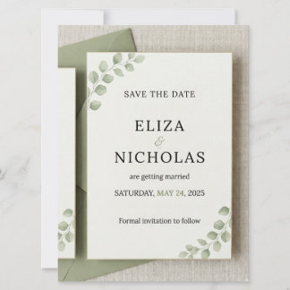 Elegant Minimal Save the Date Wedding Card
