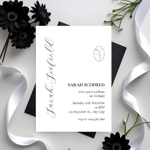 Elegant Minimal Script 30th Birthday Invitation