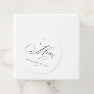 Elegant Minimal Script Merry Christmas Greeting Favour Tags
