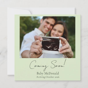 Elegant minimal script pregnancy announcement card