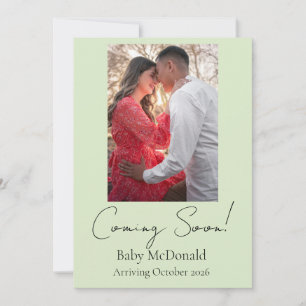 Elegant minimal script pregnancy announcement card
