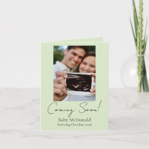Elegant minimal script pregnancy announcement card